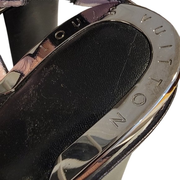 LOUIS VUITTON MONOGRAM Leather/Suede Strap Shoes SZ 40 - US size 10 - Picture 7 of 10